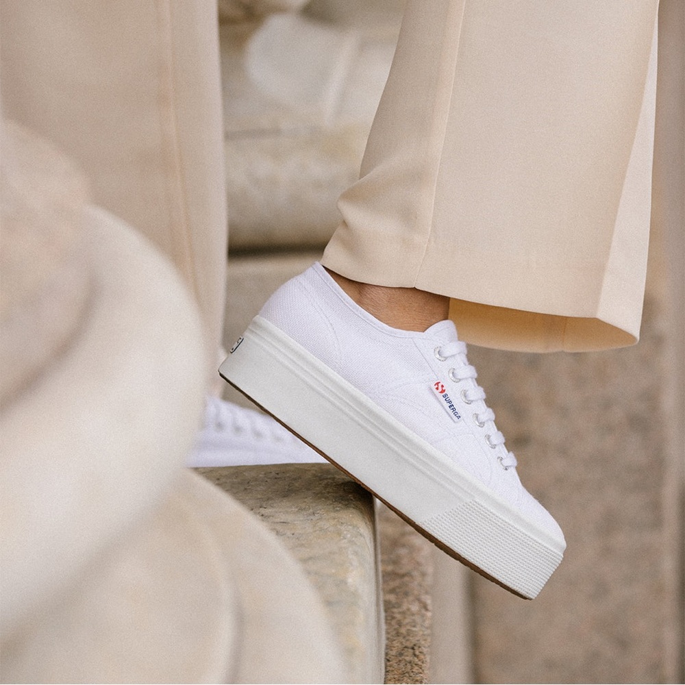 Superga White Platform Sneakers